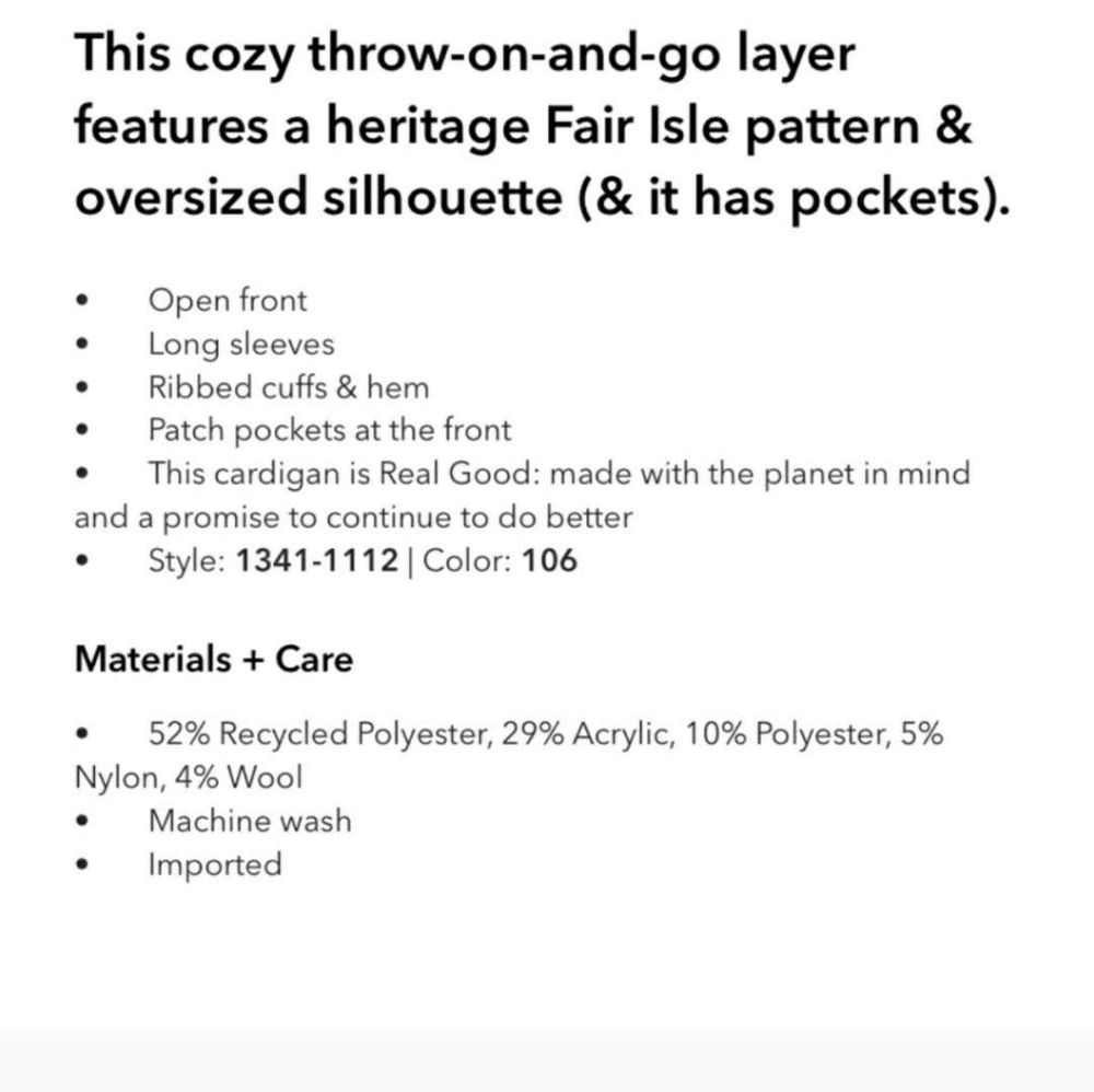 Oversized Fair Isle Open Cardigan - Picture 5 of 9